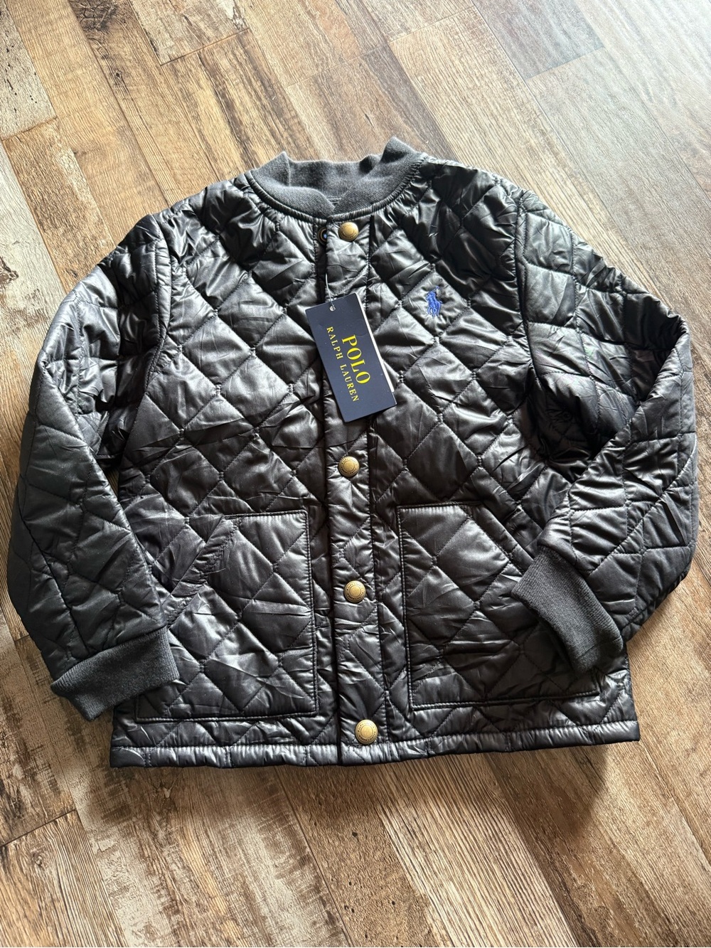 NWT Polo by Ralph Lauren Kids' Quilted Black Bomber Jacket 5t